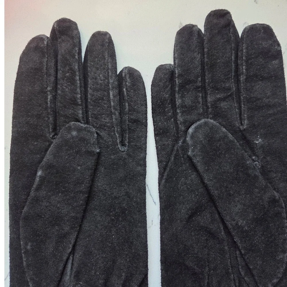 Fownes‎ Black Suede Gloves XL 100% Acrylic Lining Fine Imported Suede